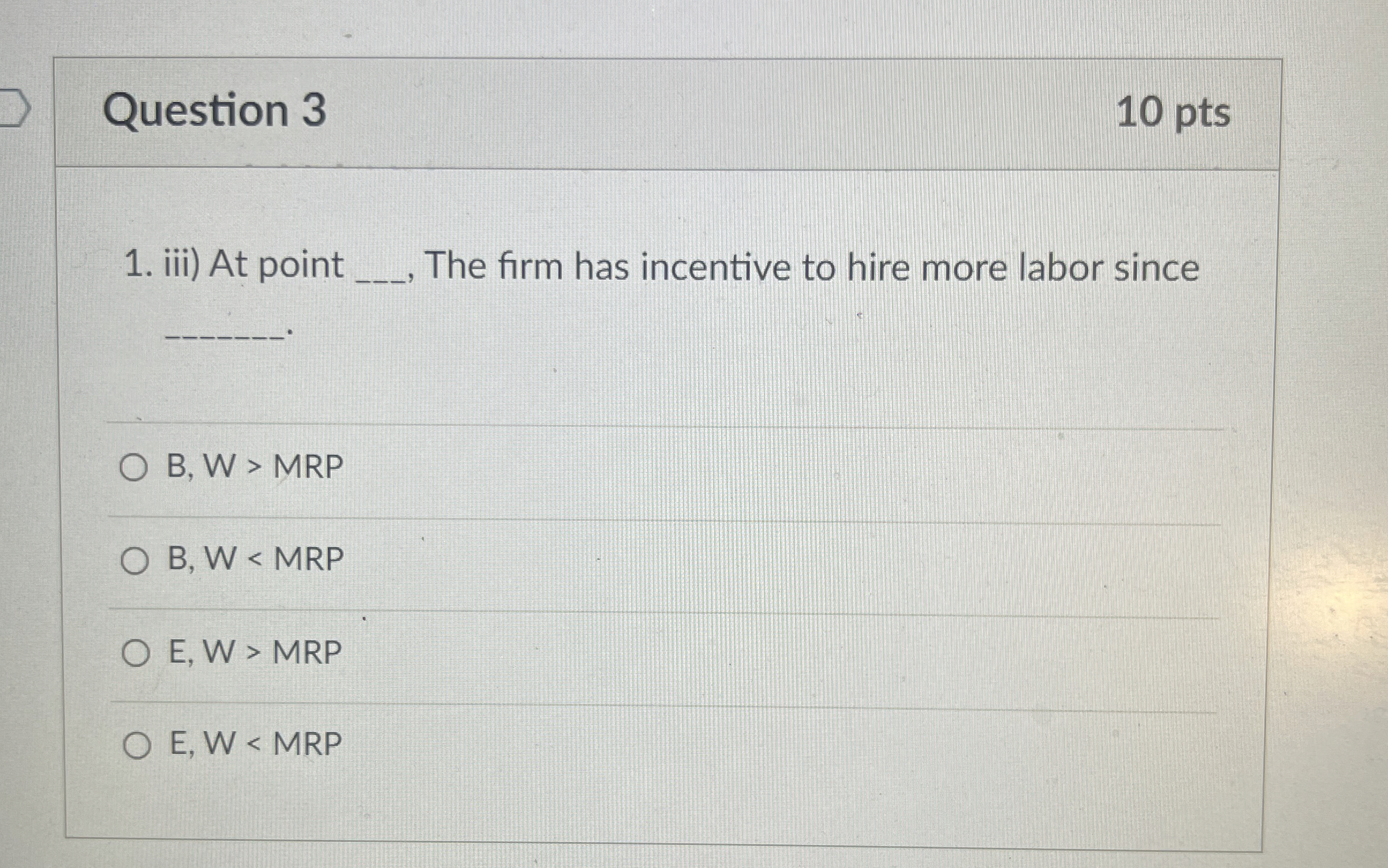  In question 1. i)- v) we are concerned with a firm's