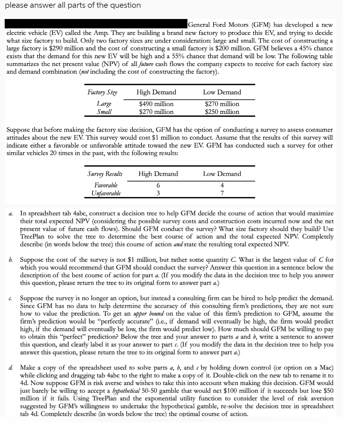  please help answer this question, please use the decision tree in