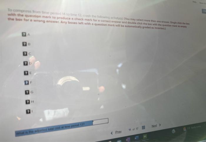 duration The indirect cosks for each poopect duration are shown in the