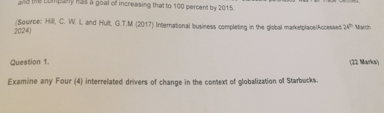  (Source: Hill, C. W. L and Hult, G.T.M (2017) International business