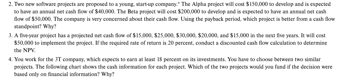 Devils, Osprey, and Voyagers) \#6 (Use NPV to compare Time Fades Away,