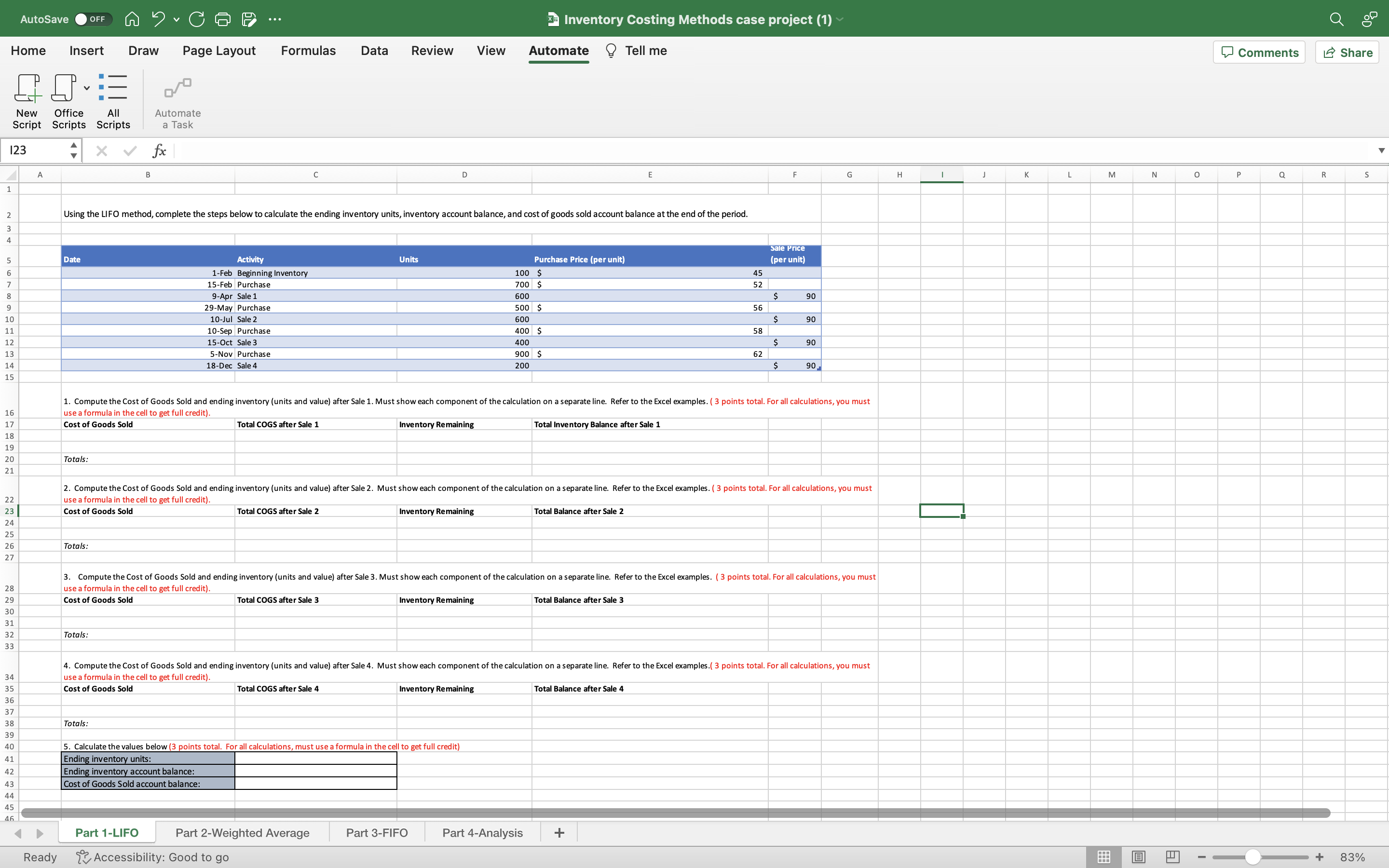 Please include cell references and the calculations so I can learn the