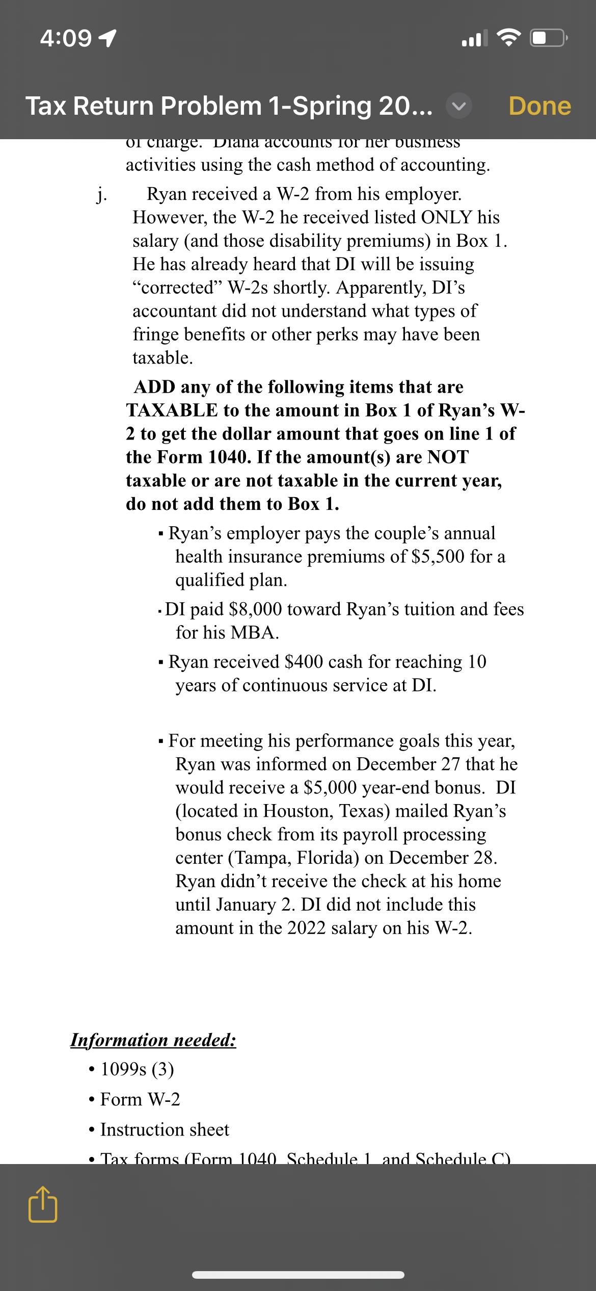 They divorced on 5/30/2016. b. Diana won a $900 cash prize at