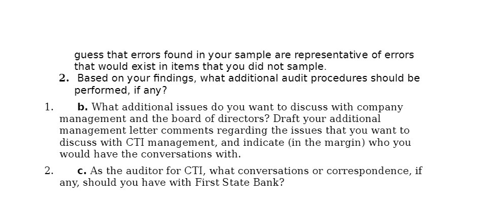 guess that errors found in your sample are representative of errors