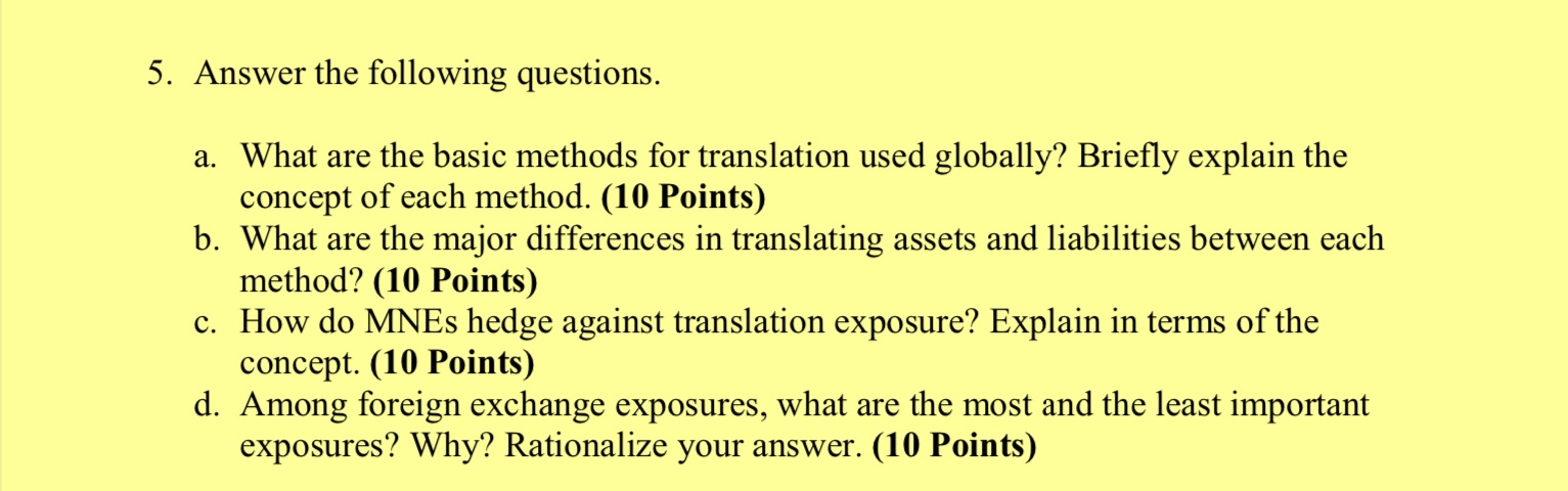 5. Answer the following questions. a. What are the basic methods