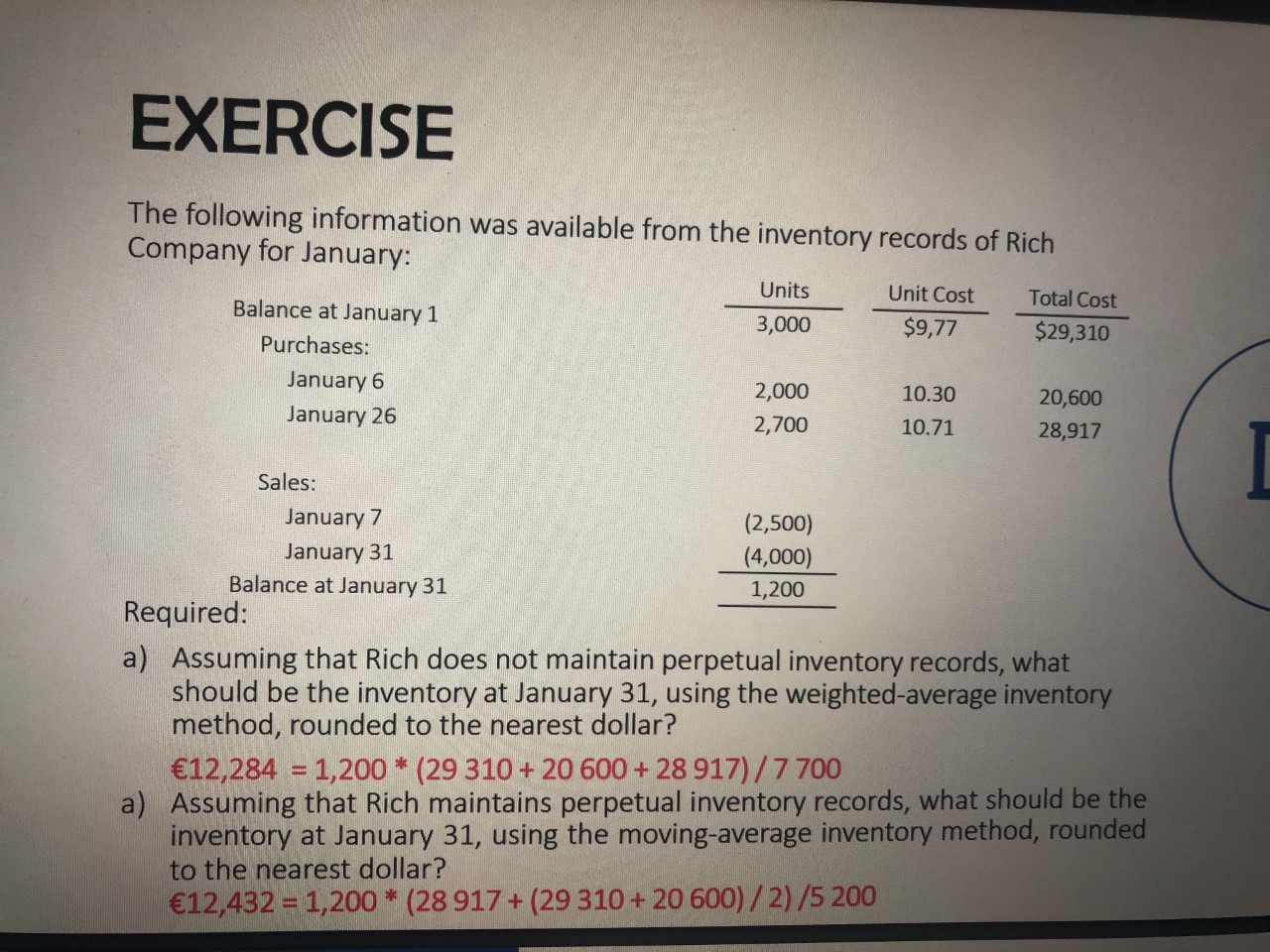 HELLO ? CAN SOMEONE EXPLAIN the method sand how we did calculation