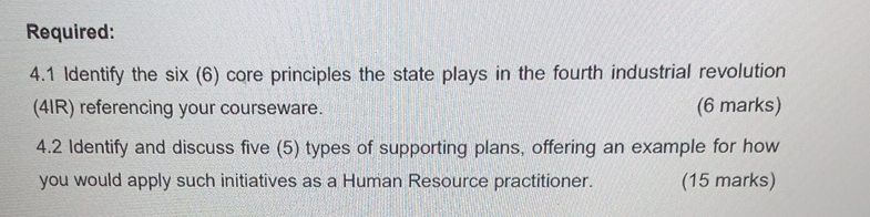  Required: 4.1 Identify the six (6) core principles the state plays