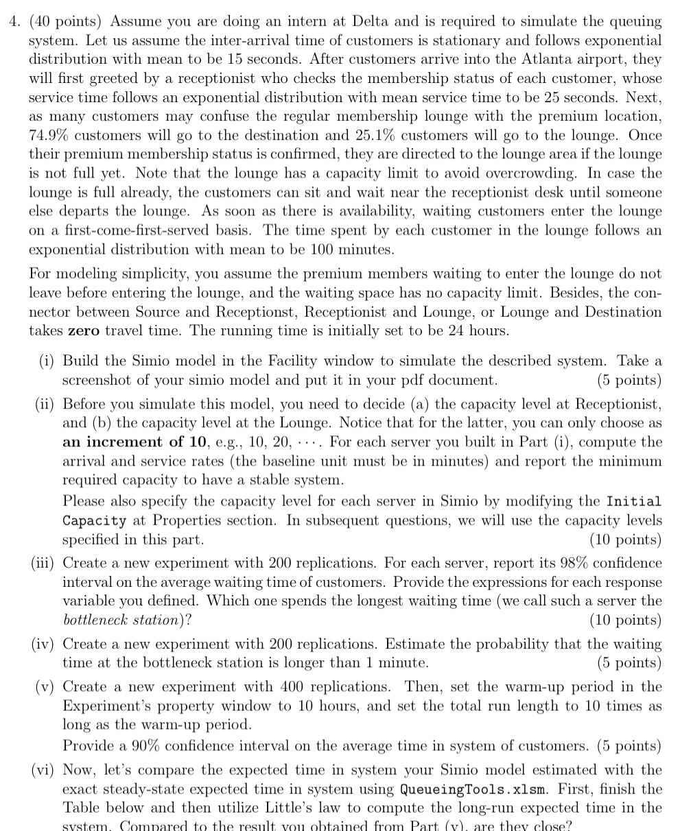  PLEASE SHOW HOW TO DO IT STEP BY STEP IN SIMIO(40