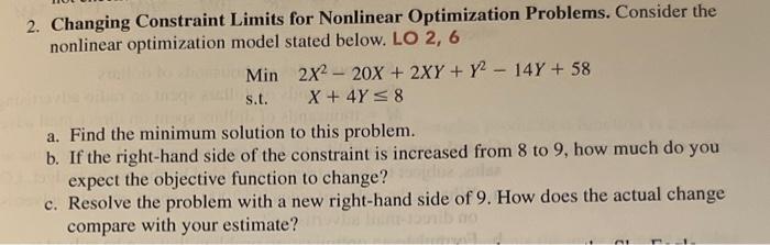 Chnaging Constraint Limits for Nonlinear Optimization Problems 2. Changing Constraint Limits for