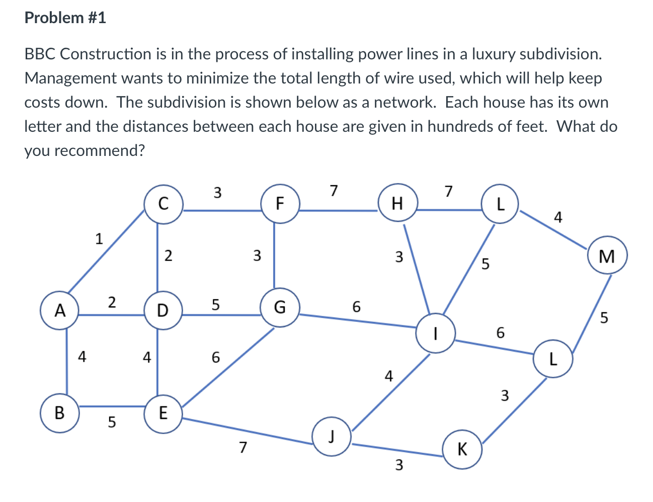  Problem #1 Problem #1 BBC Construction is in the process of