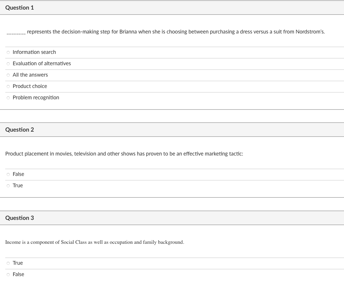  represents the decision-making step for Brianna when she is choosing between