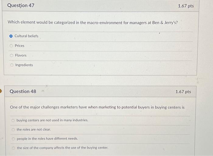 help please Which element would be categorized in the macro-environment for managers
