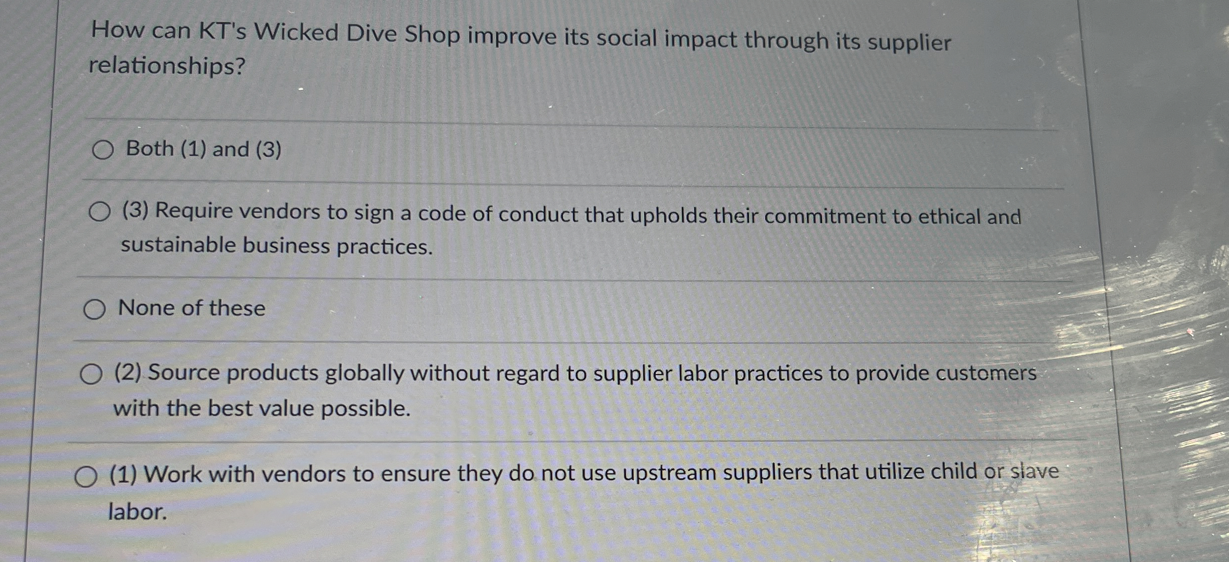  How can KT's Wicked Dive Shop improve its social impact through