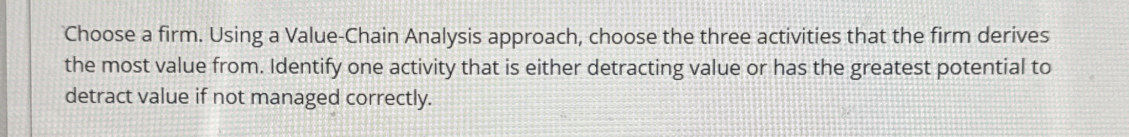  Sephora beauty store. Using a Value-Chain Analysis approach, choose the three