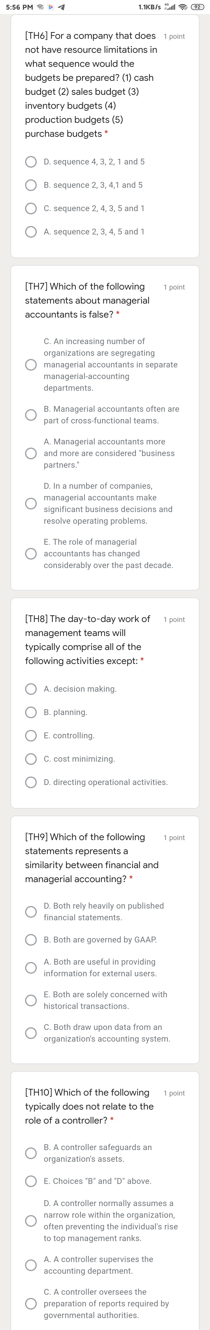 @ [THi] Which of the following 1 point objectives is not a