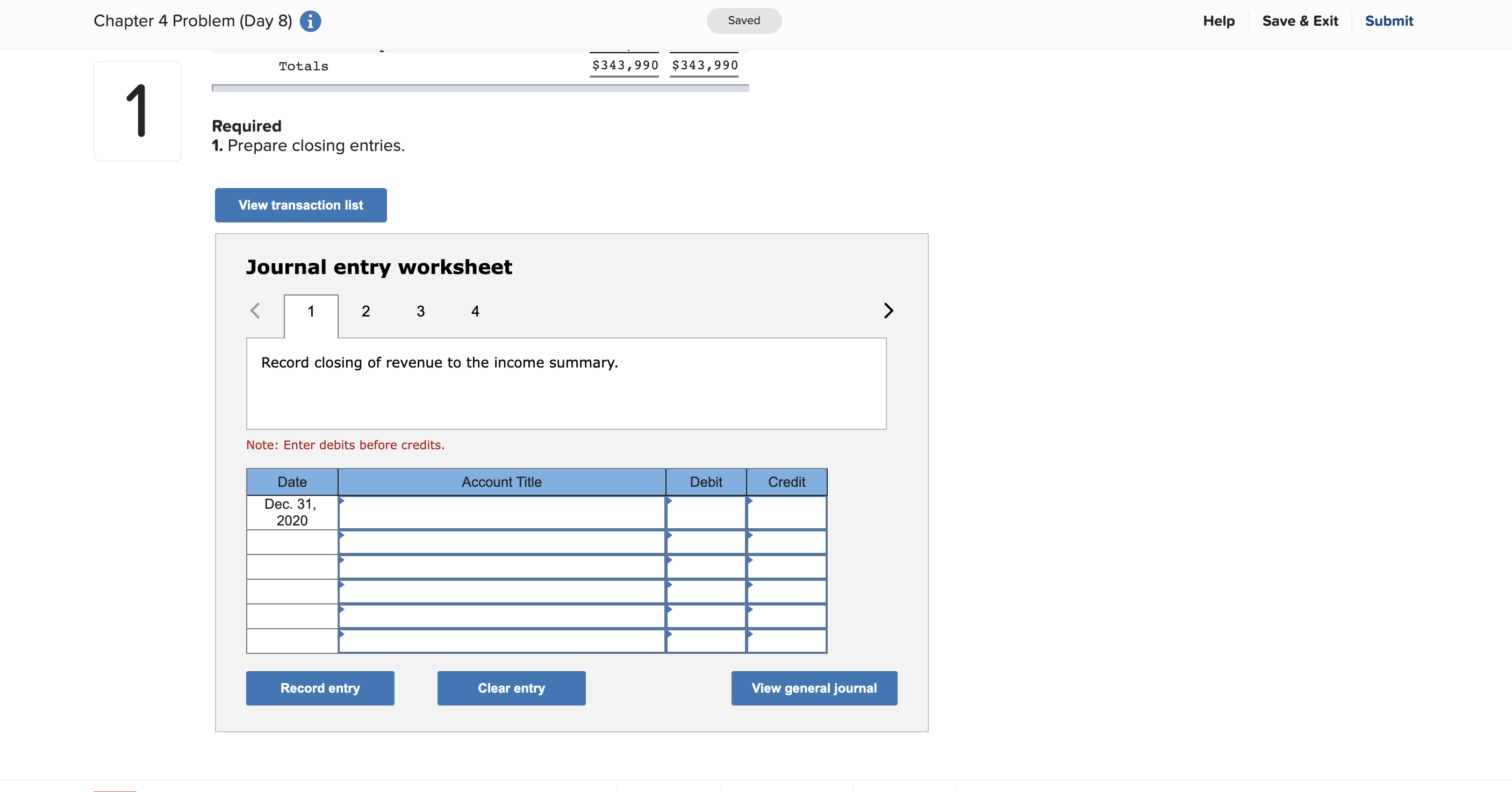 Submit MY Autobody's adjusted trial balance on December 31, 2020, appears in