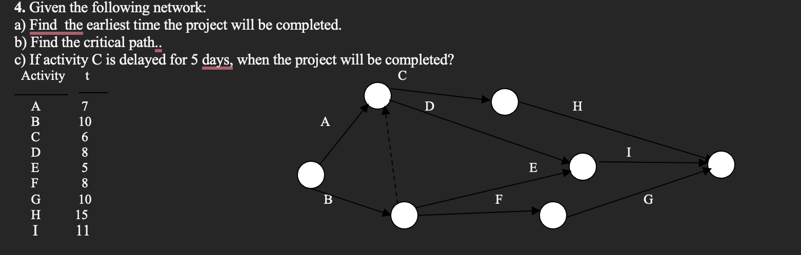 Please show all work I need this done ASAP! 4. Given the