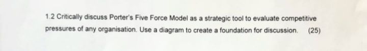  1.2 Critically discuss Porter's Five Force Model as a strategic tool