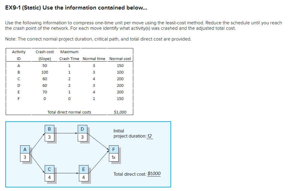  EX9-1 (Static) Use the information contained below... Use the following information