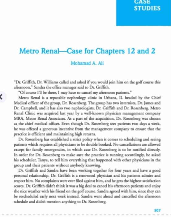 key issues in the case study that you may project. Background: Set