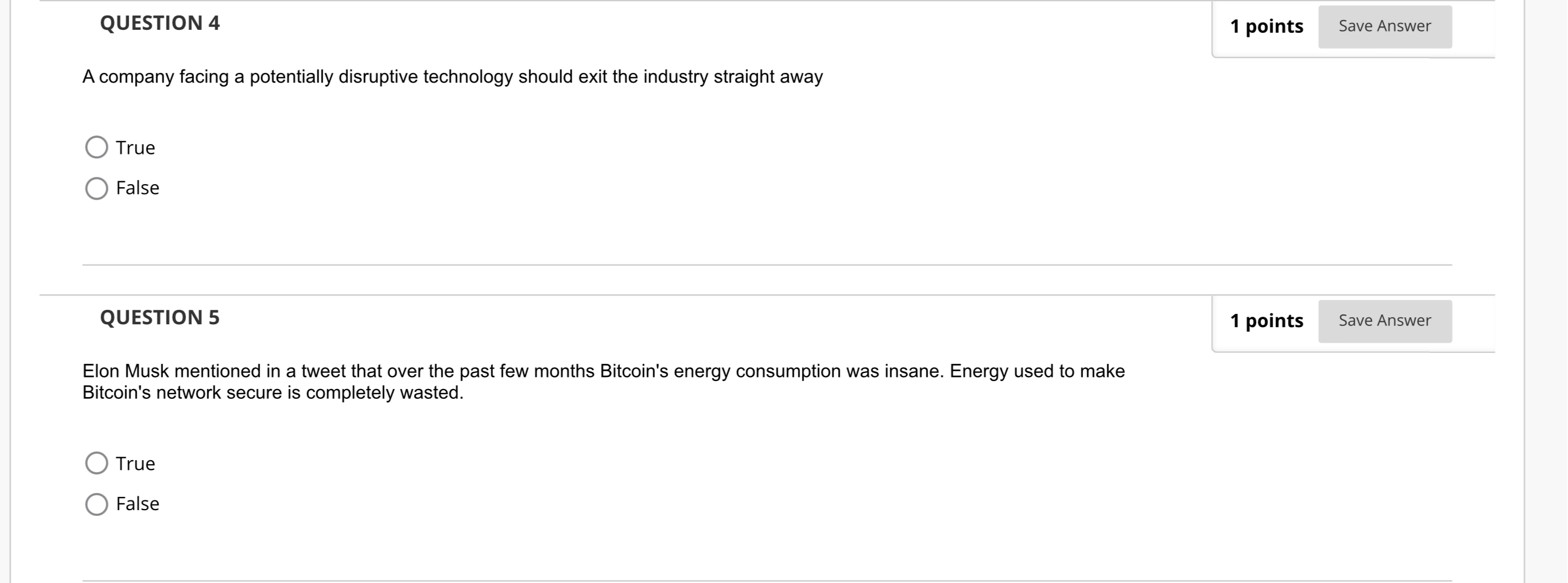QUESTION 4 1 points Save Answer A company facing a potentially