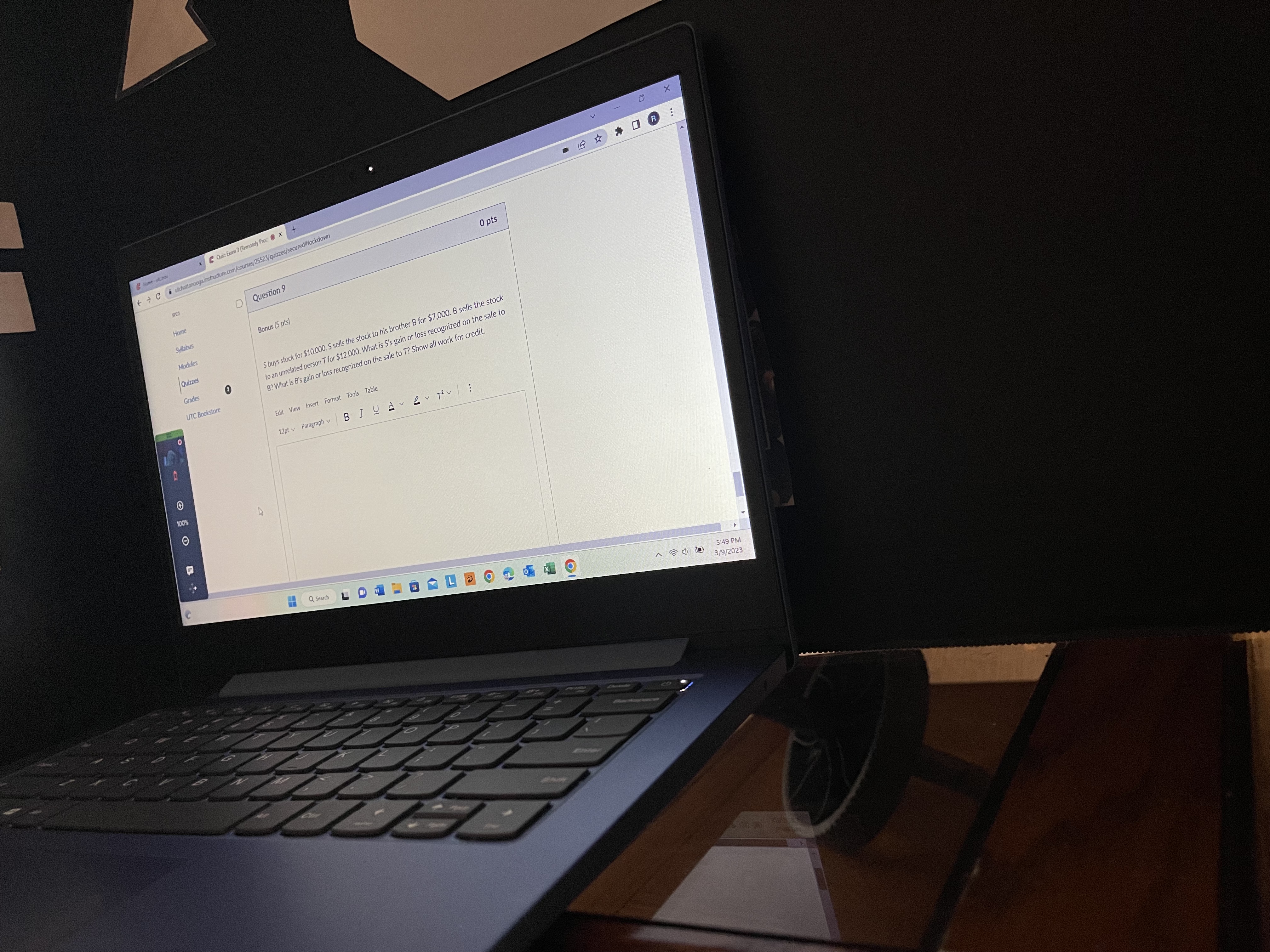 deduction is the casualty (FOR AGI, ITEMIZED, MISC. ITEMIZED)? SHOW ALL WORK