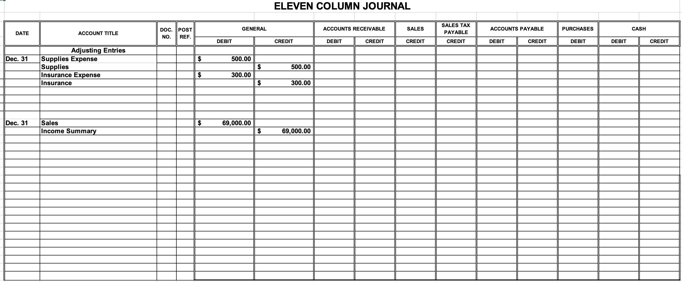 activities. Total score: of 60 points (60 points) 1. Journal adjusting and