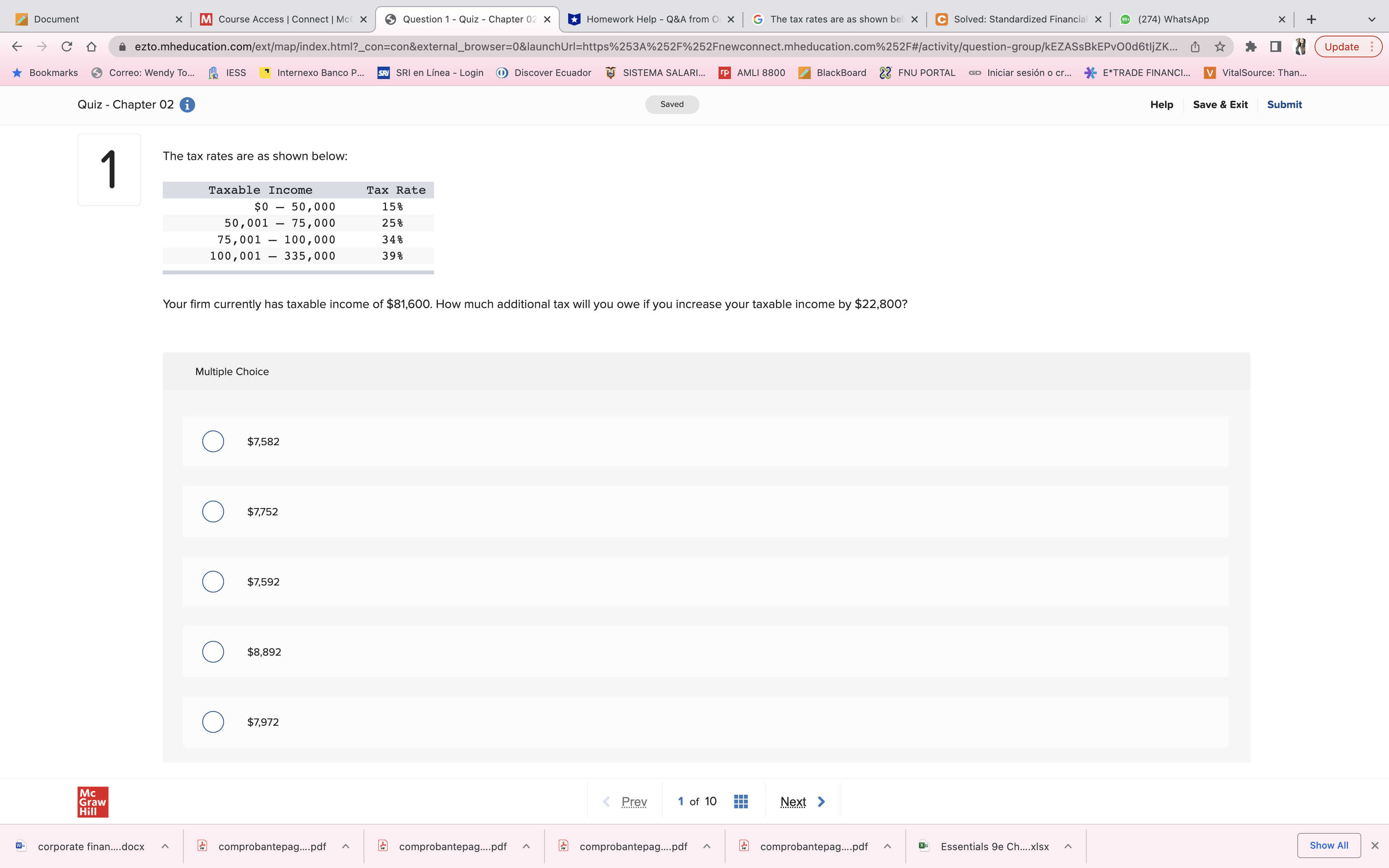  Document x M Course Access | Connect | Mc( X Question
