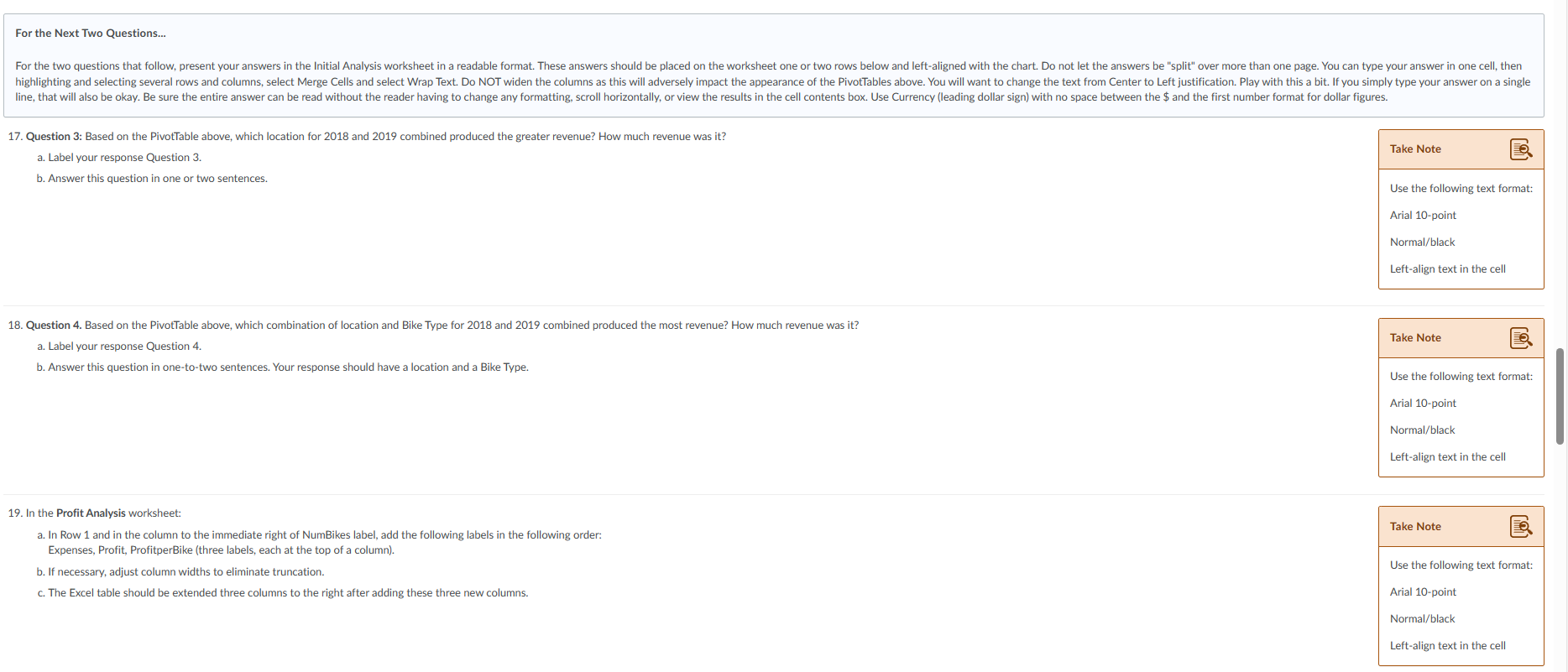 feedback from your instructor regarding your work on Excel Exercise 1 before