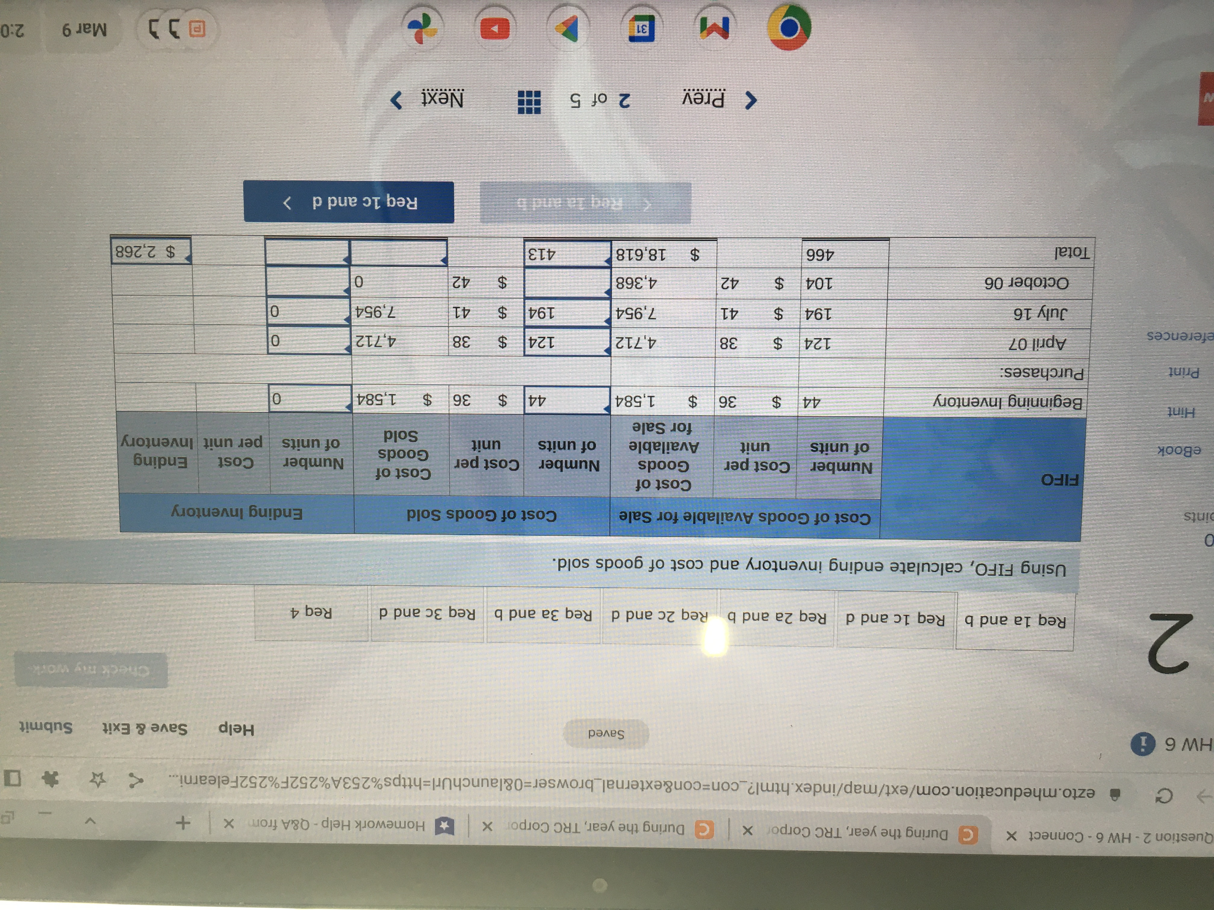 Save N During the year, TRC Corporation has the following inventory transactions.