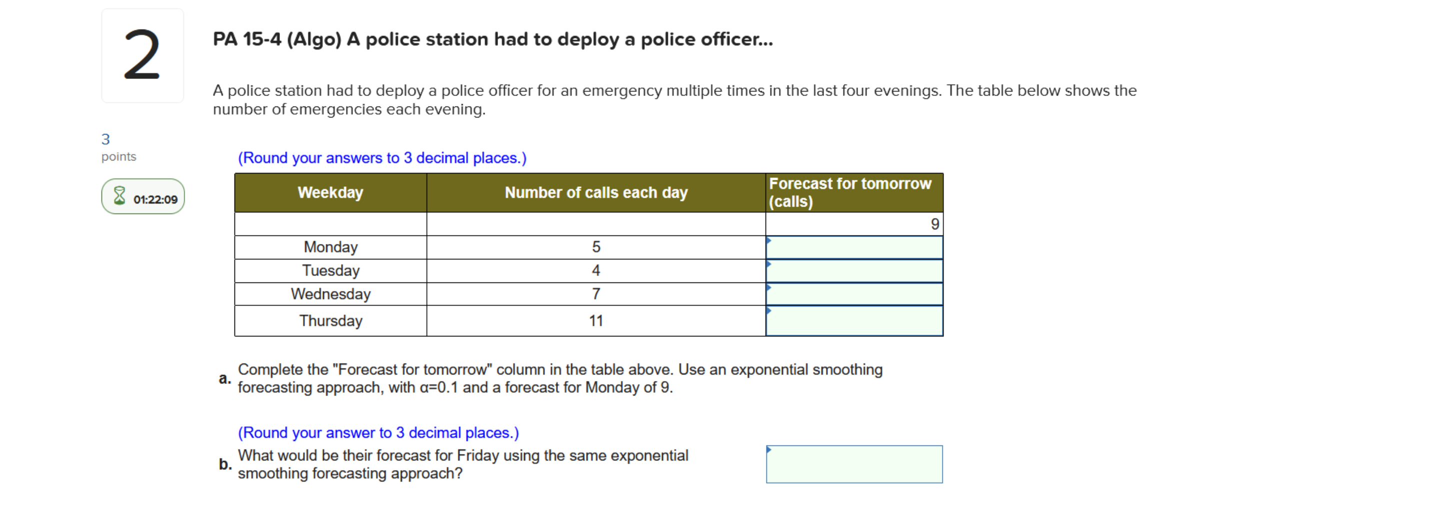  2 PA 15-4(Algo) A police station had to deploy a police