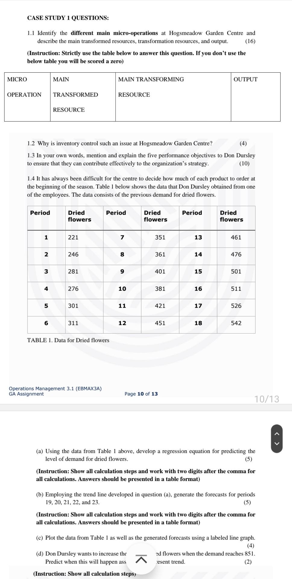  CASE STUDY 1 QUESTIONS: 1.1 Identify the different main micro-operations at