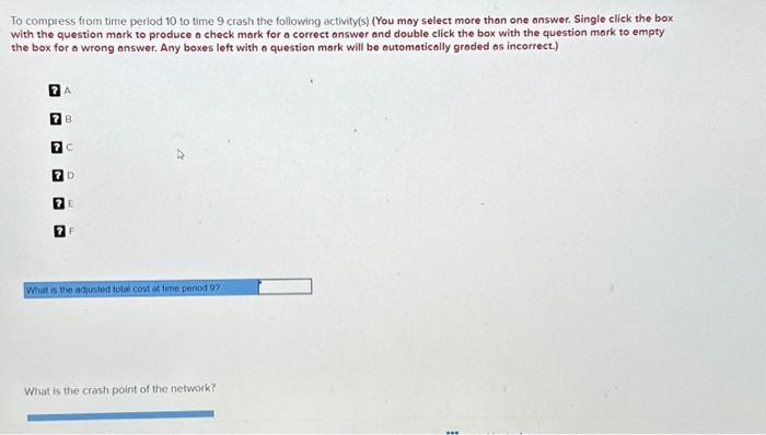 For each move identify what activity(s) was crashed and the adjusted totai
