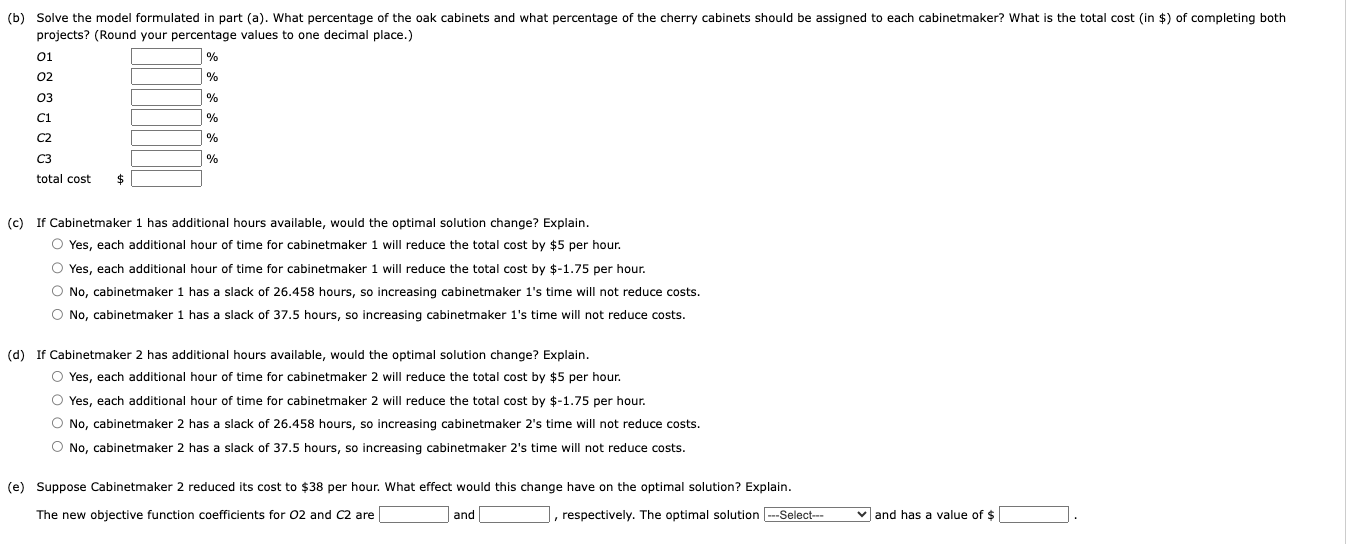 for the final finishing operation, and the cost per hour to perform