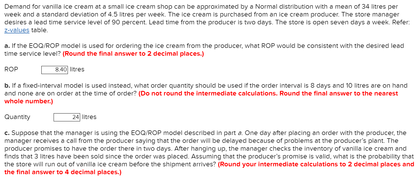  Demand for vanilla ice cream at a small ice cream shop