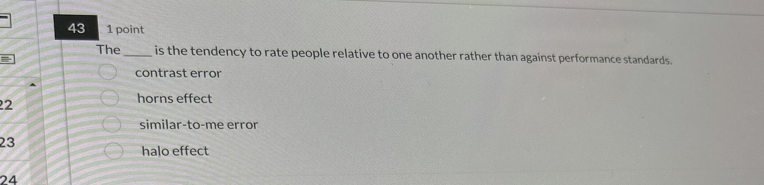  431 point The q, is the tendency to rate people relative