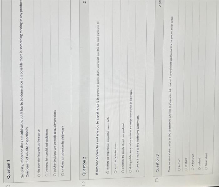  Generally, inspection does not add value, but it has to be