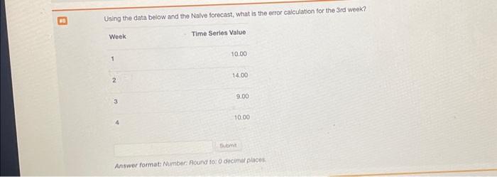 the error for the 3rd week? Answer format: Number: Round to:t decimal