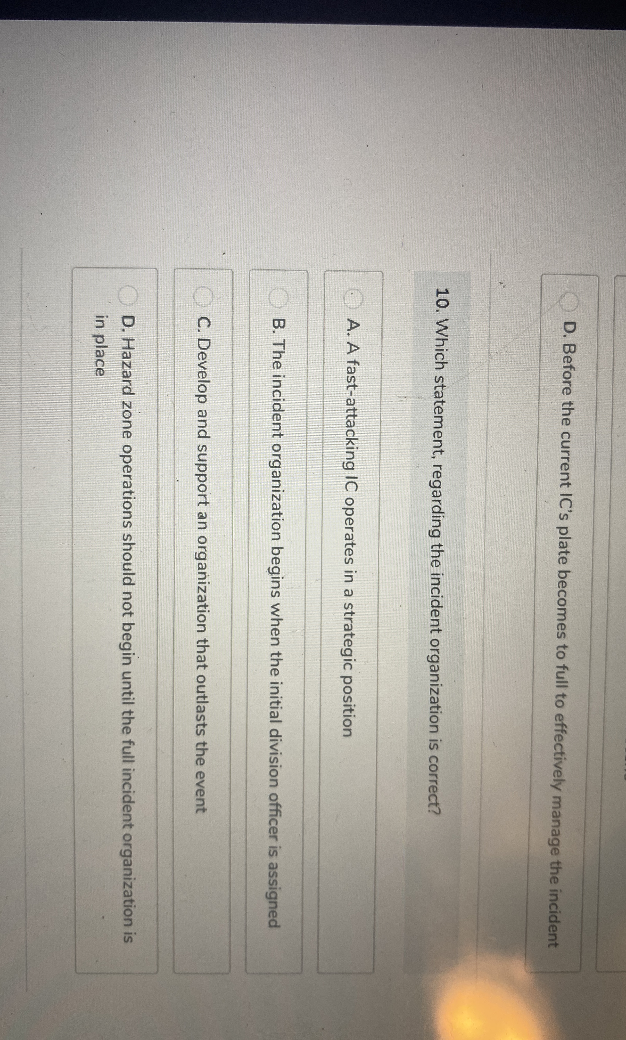  D. Before the current IC's plate becomes to full to effectively