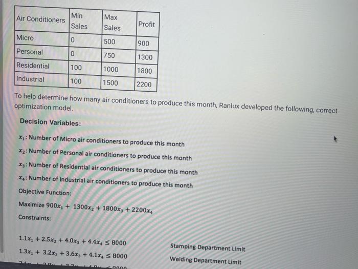 of personal, residential and industrial air conditioning units. Over the coming month,