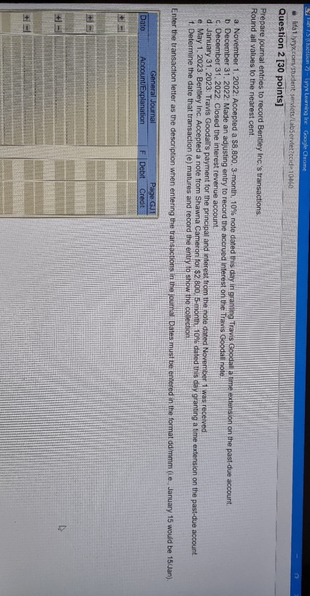 - Lyryx Learning Inc . Google Chrome Lifallyryx.com/student servlets/LabServlet?ccid= 10460 Question