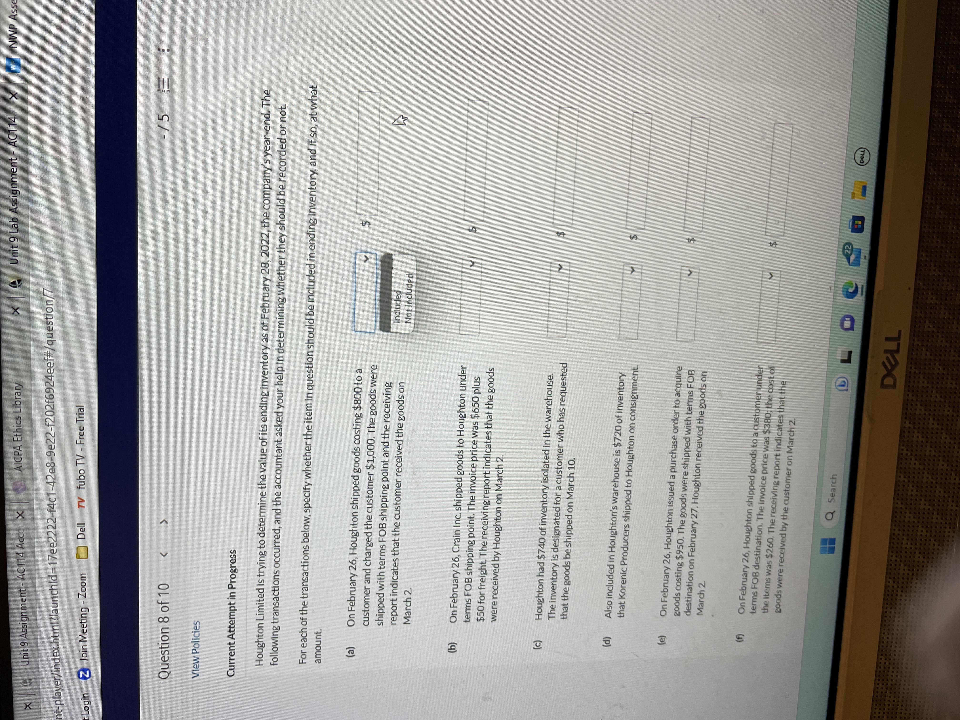 X Unit 9 Lab Assignment - AC114 X |NWP Ass x