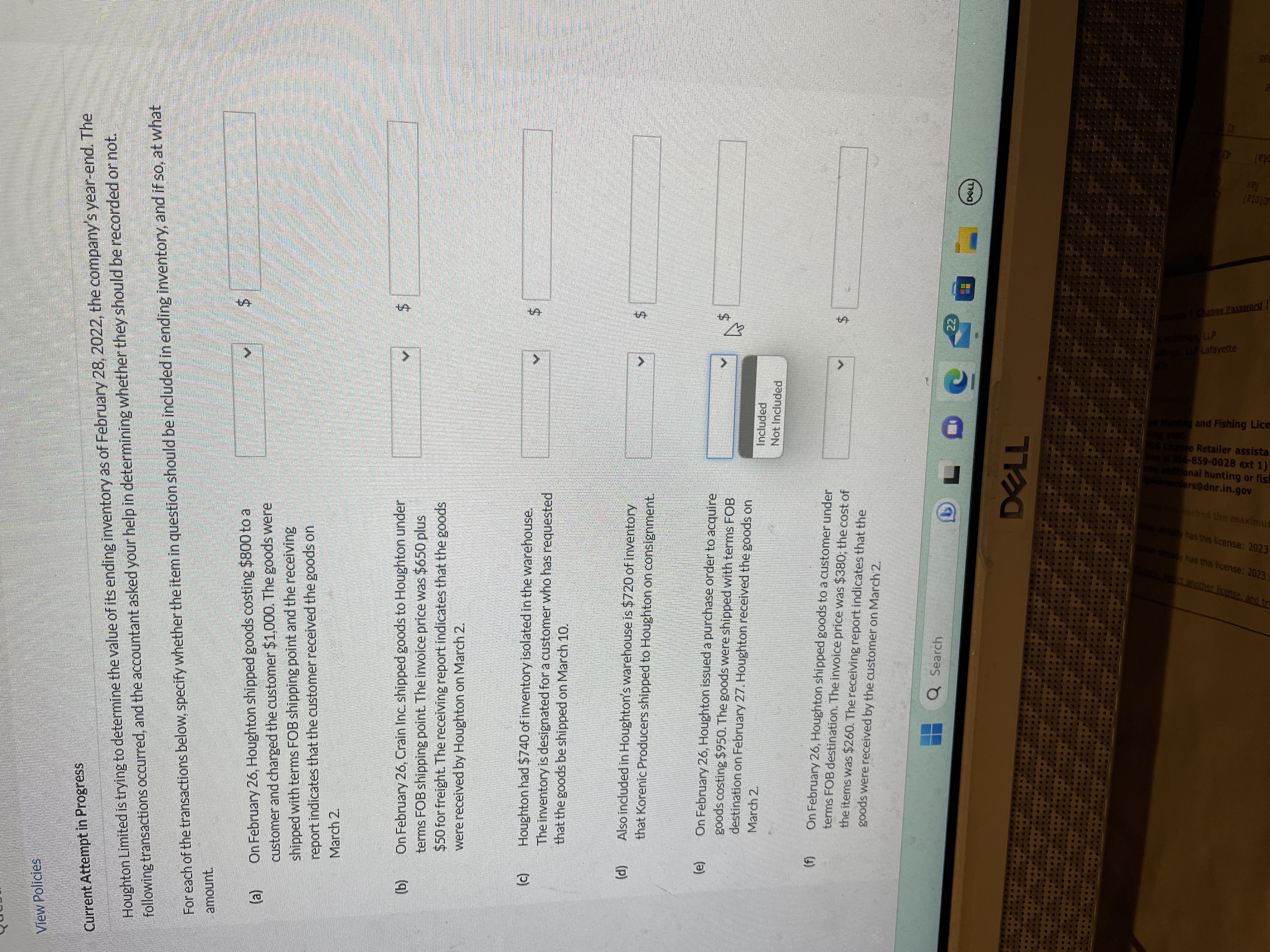 Houghton Limited is trying to determine the value of its ending inventory