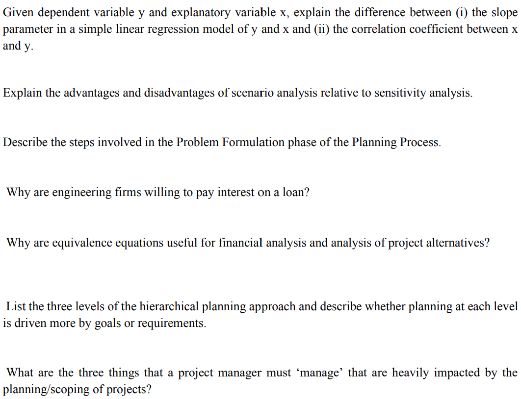 Given dependent variable y and explanatory variable x, explain the difference