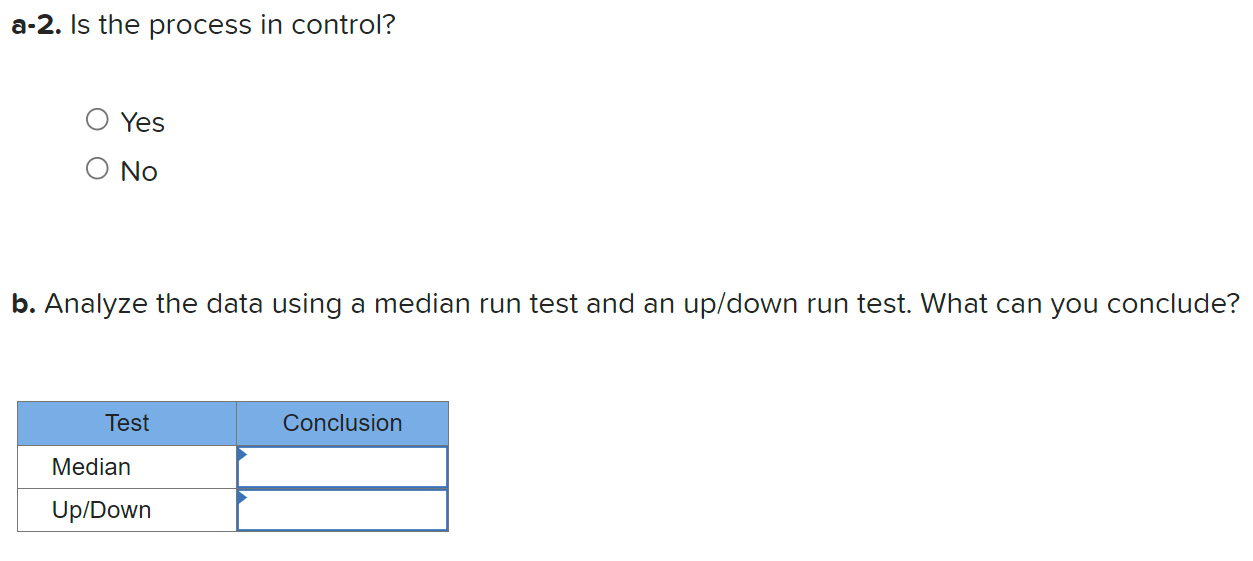 be investigated. Historically, the process has had a standard deviation equal to