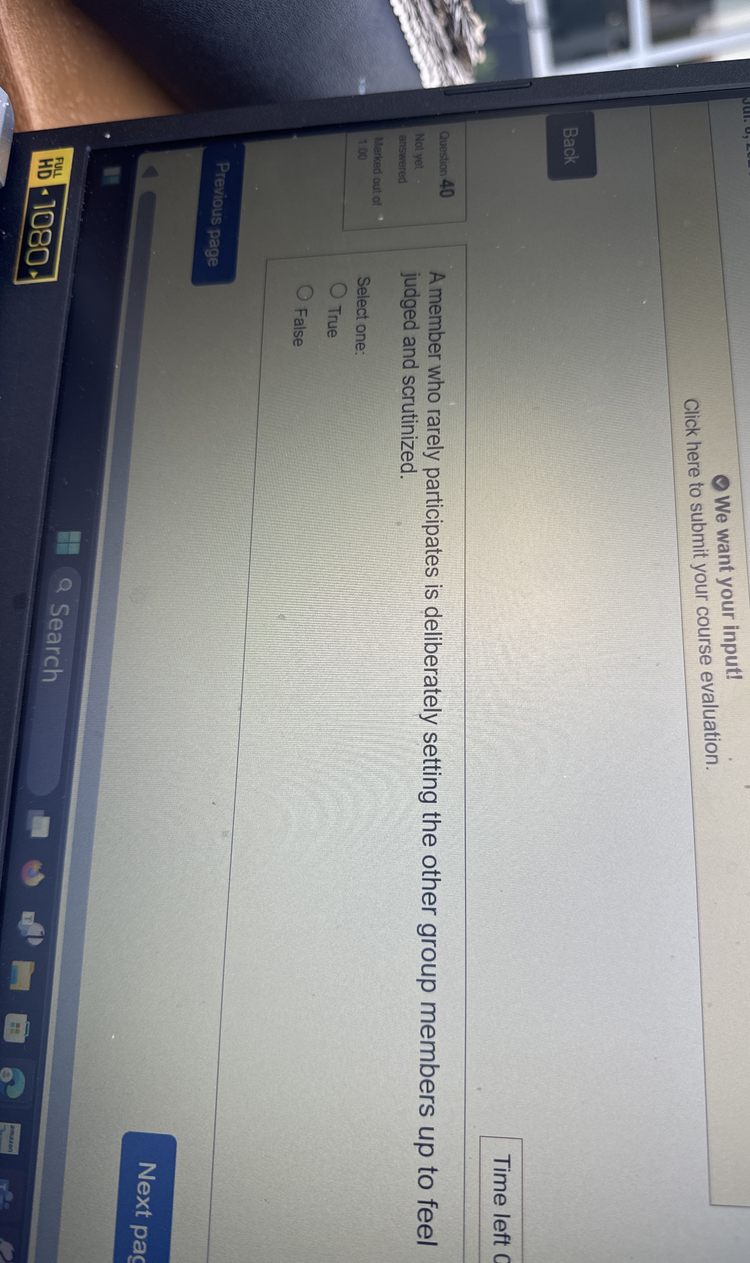  We want your input! Click here to submit your course evaluation.