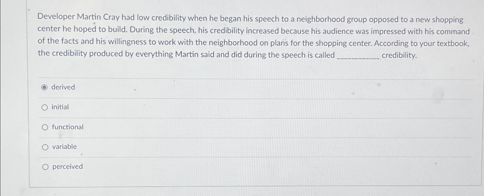  Developer Martin Cray had low credibility when he began his speech