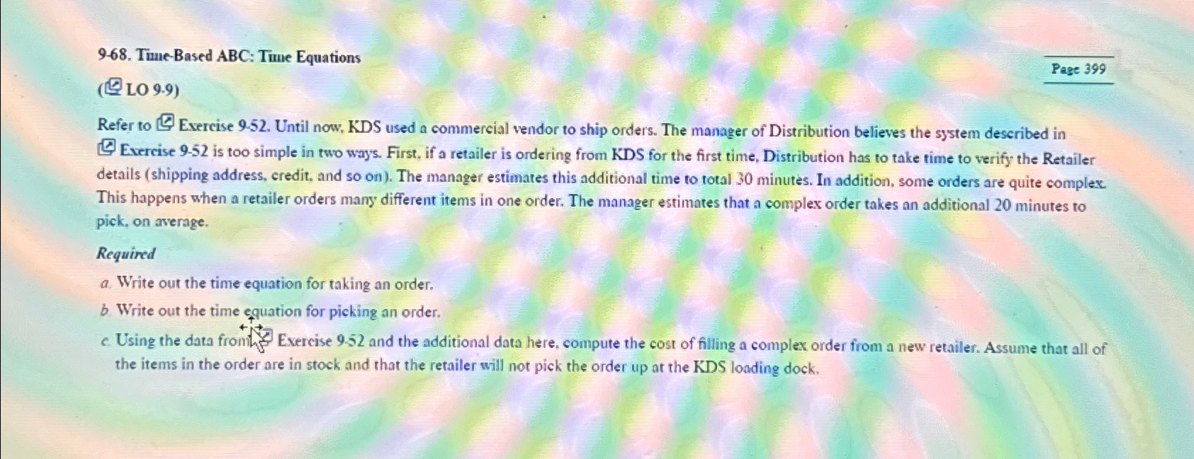  9-68. Tume-Based ABC: Tume Equations (.9) Page 399 Refer to Exercise