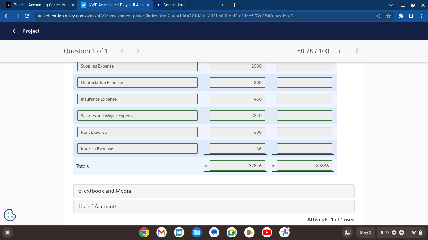 M 31 O May 2 3:48 1D21 Project - Accounting Concepts -