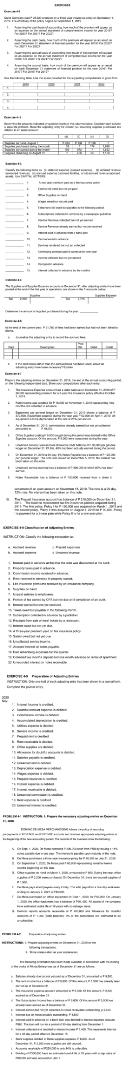 The following are problem that needs to be answer in a typewriiten